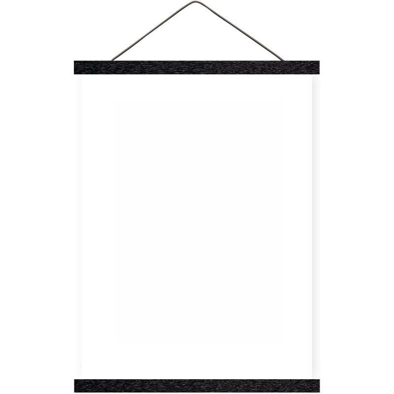 Magnetic Poster Frame Hanger, Natural Teak, Poster Hanger For Photos, Pictures, Prints, Maps, Scrolls And Canvas Artwork - Grafton Collection