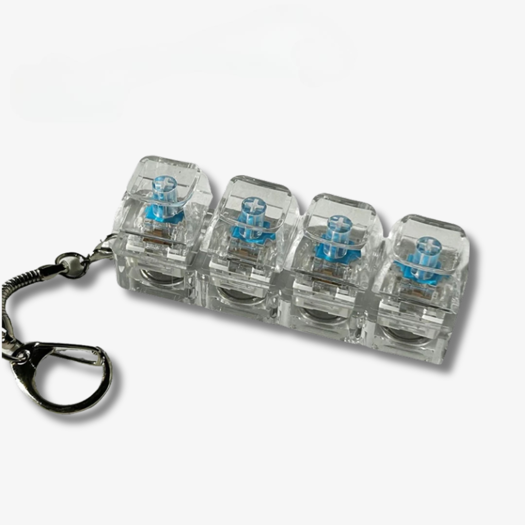 LED Light Click Keychain With Mechanical Button Feel