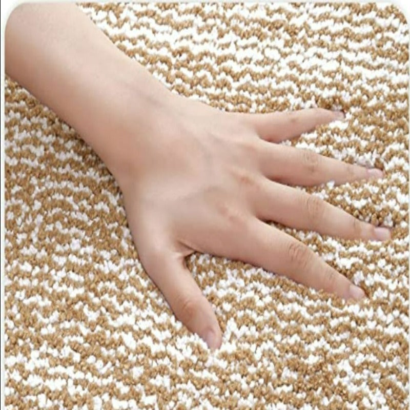 Brown Non Slip Bath Mat-Soft and Water Absorbent Rug, Machine Washable Plush Mat for Bathroom, Laundry Room and Living Room - Grafton Collection