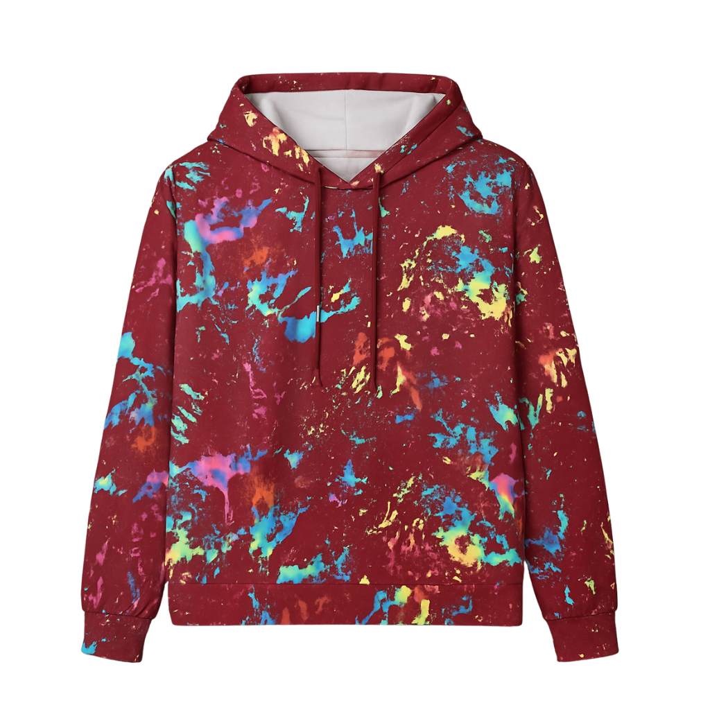 Color Printing Graphic Casual Long Sleeve Hooded Sport Sweatshirt For Women