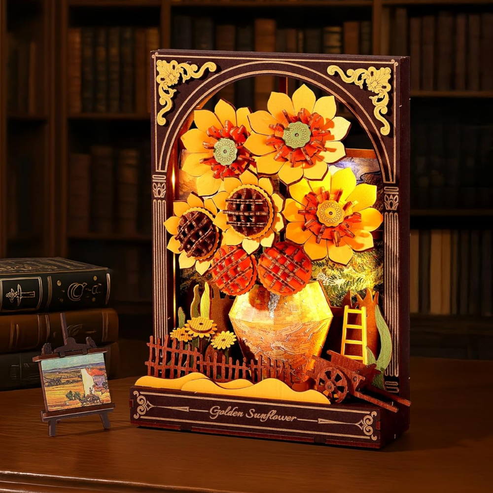 3D Wooden Starry Night Puzzle With LED Light DIY Model Kit