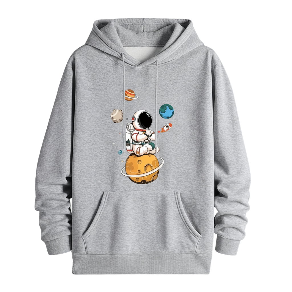 Men Geometric Print Hooded Sweatshirt