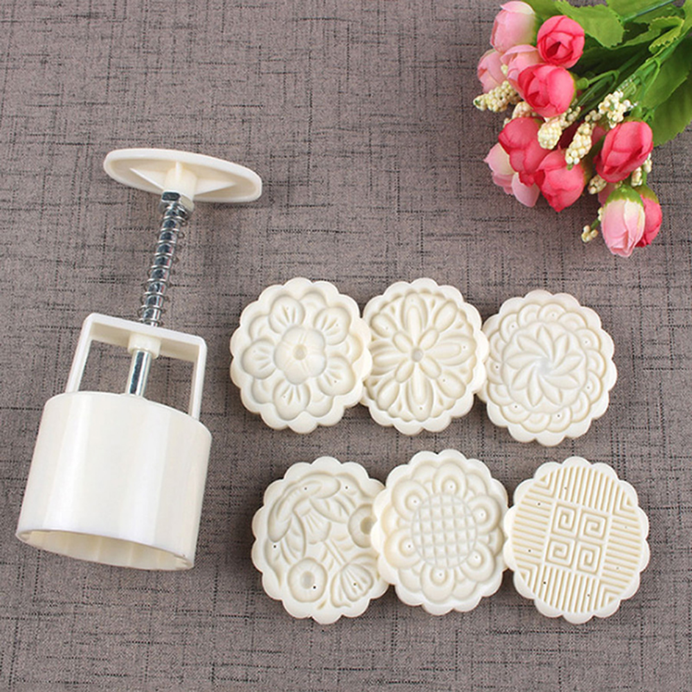 Round Moon Cake Mold 6 Patterns - Grafton Collection