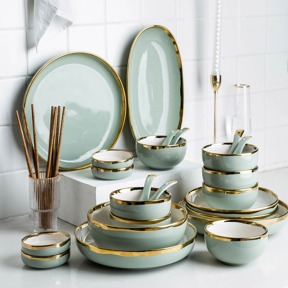 40 Piece Ceramic Dinnerware Set - Grafton Collection