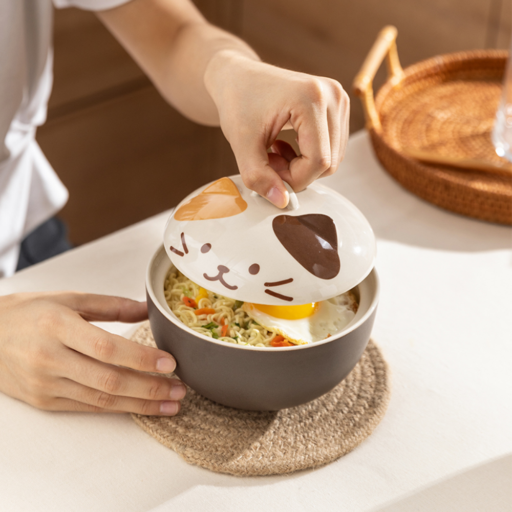 Ceramic Soup Bowls with Cat Lid - Grafton Collection