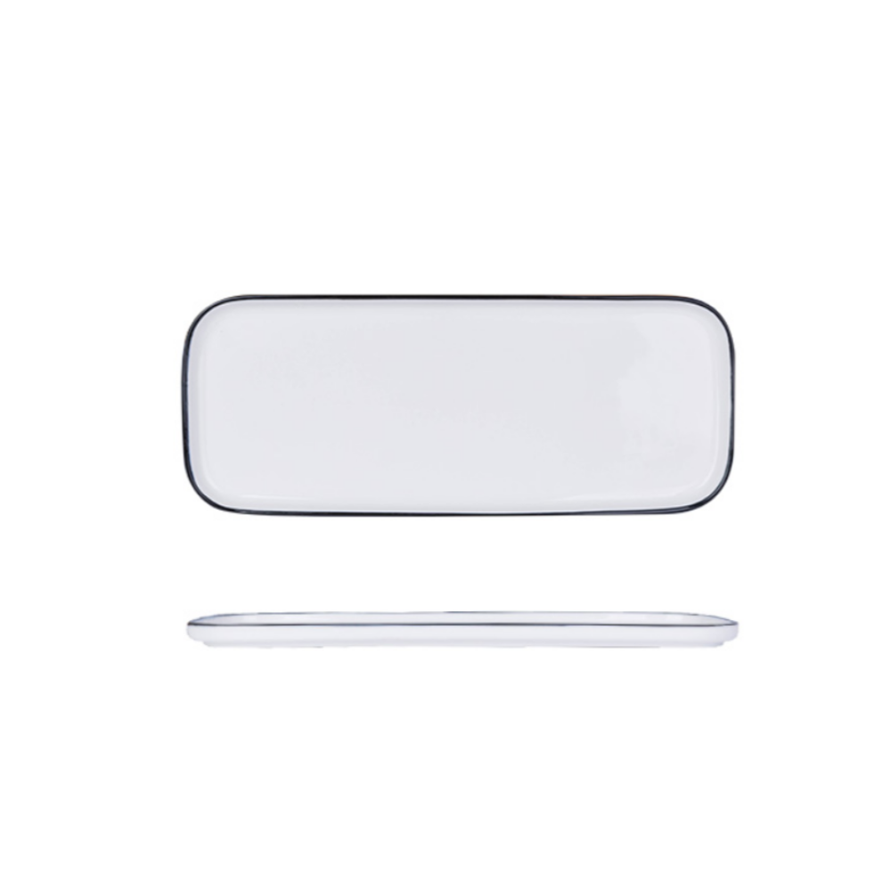 Black Border Ceramic Plates - Grafton Collection