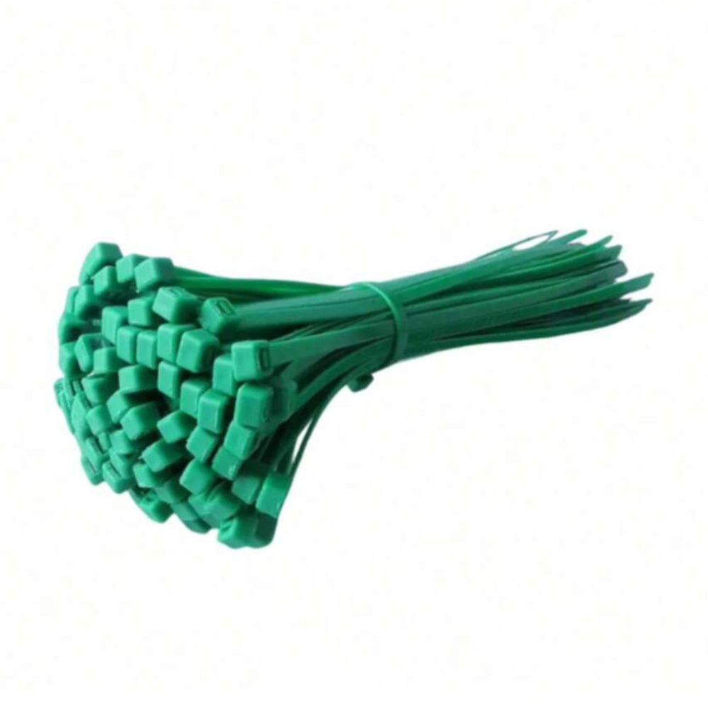 Green Heat Resistant Reusable Self Locking Garden Plant Zip Ties