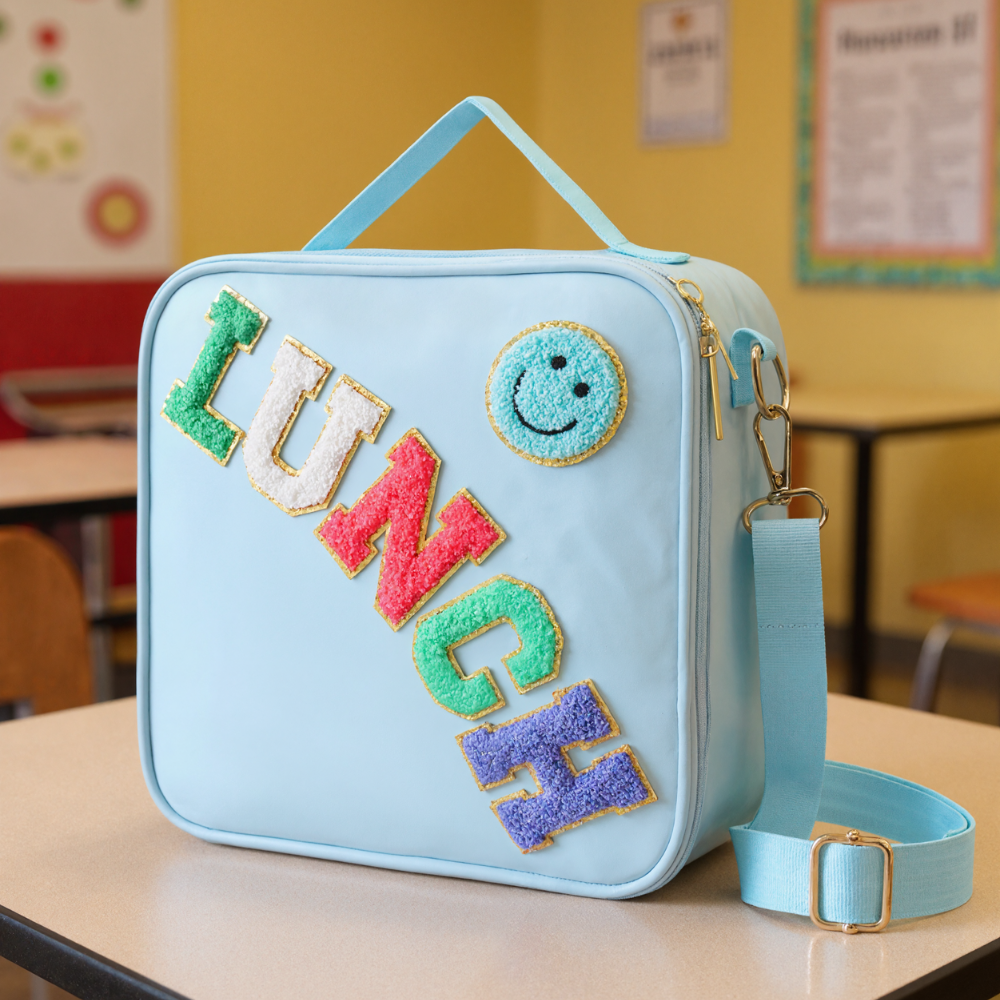 Insulated Lunch Bag With Adjustable Shoulder Strap For Girls School and Travel