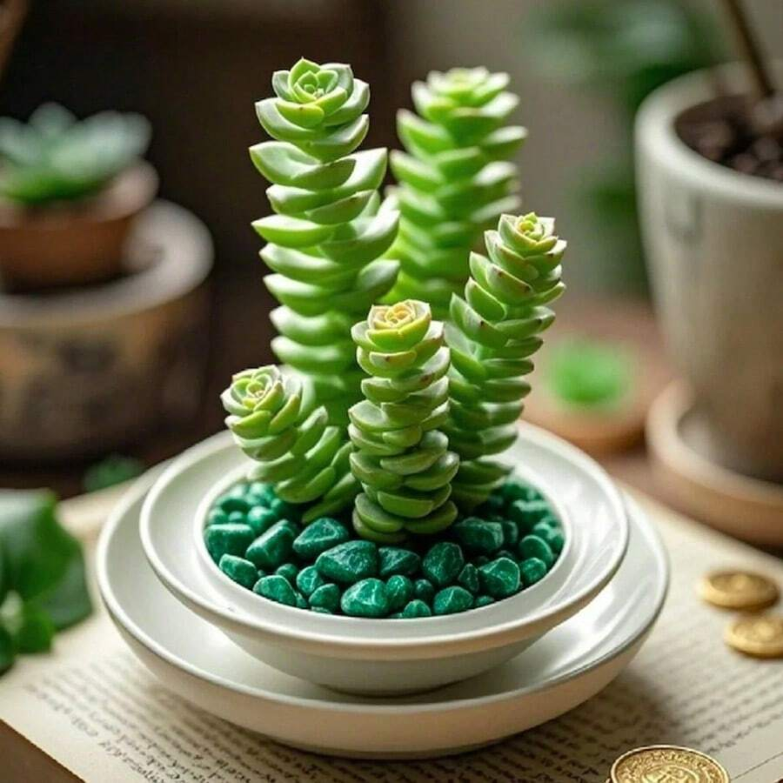 Live Lucky Rose Shaped Crassula Baby Necklace Spiral Succulent Plant Seeds