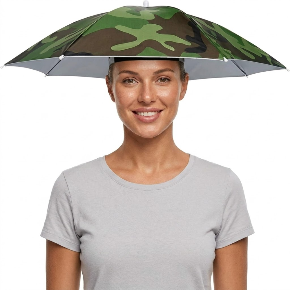 Elastic Headband Umbrella Hat For Camping And Fishing Uv