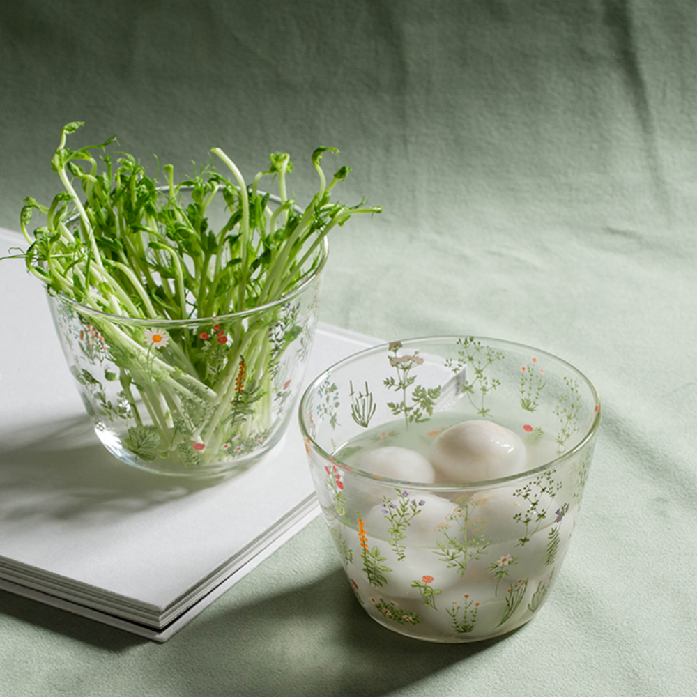 Floral Pattern Glass Mugs - Grafton Collection