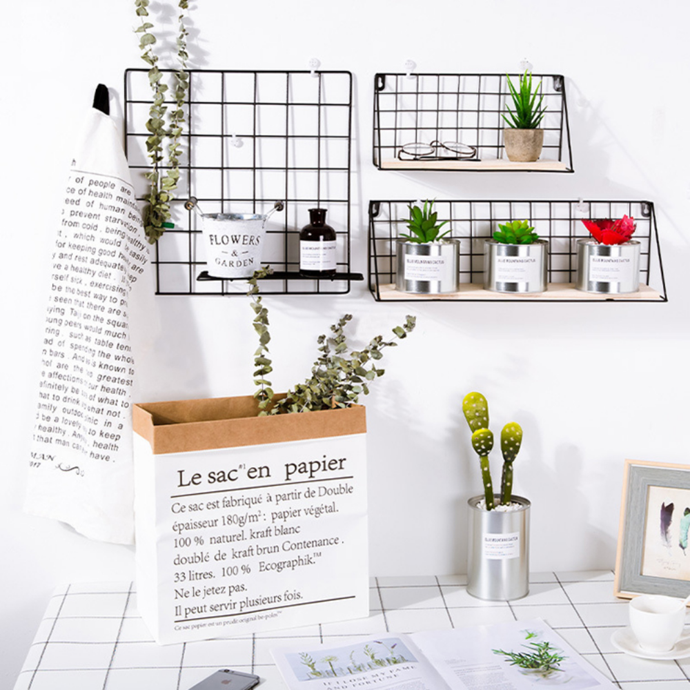 Black Grid Decorative Wall Shelf - Grafton Collection