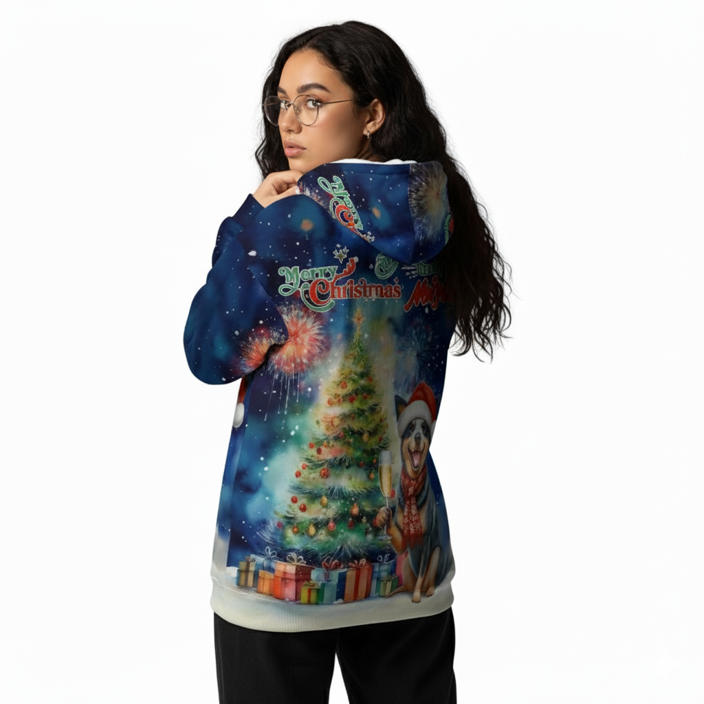 Christmas Santa Dog Holiday Hoodie