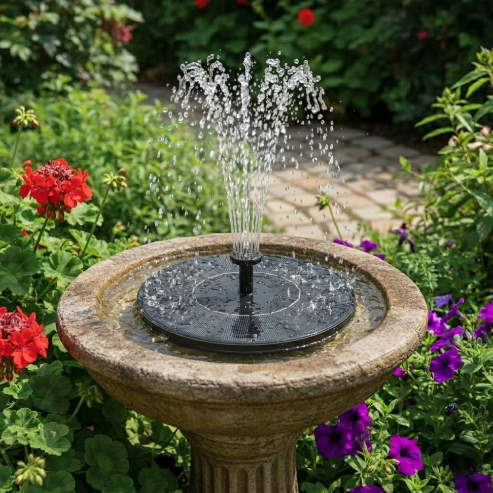 Solar Powered Floating Fountain Pump For Bird Baths Gardens Ponds And Pools