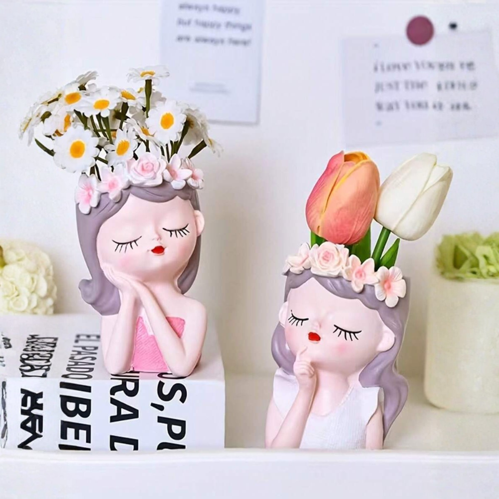 Creative Girl Sleeping Pose Figurines Flowerpot For Garden Decoration