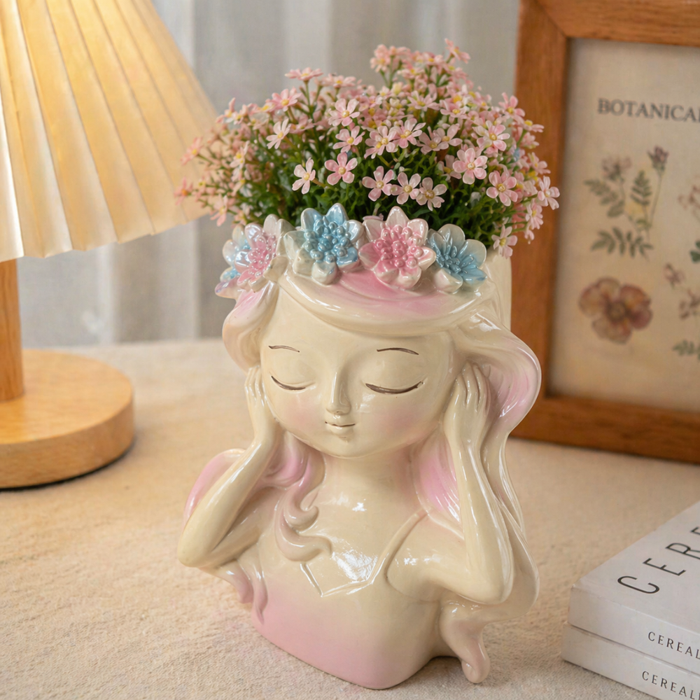 Creative Girl Sleeping Pose Figurine For Succulent And Tool Storage