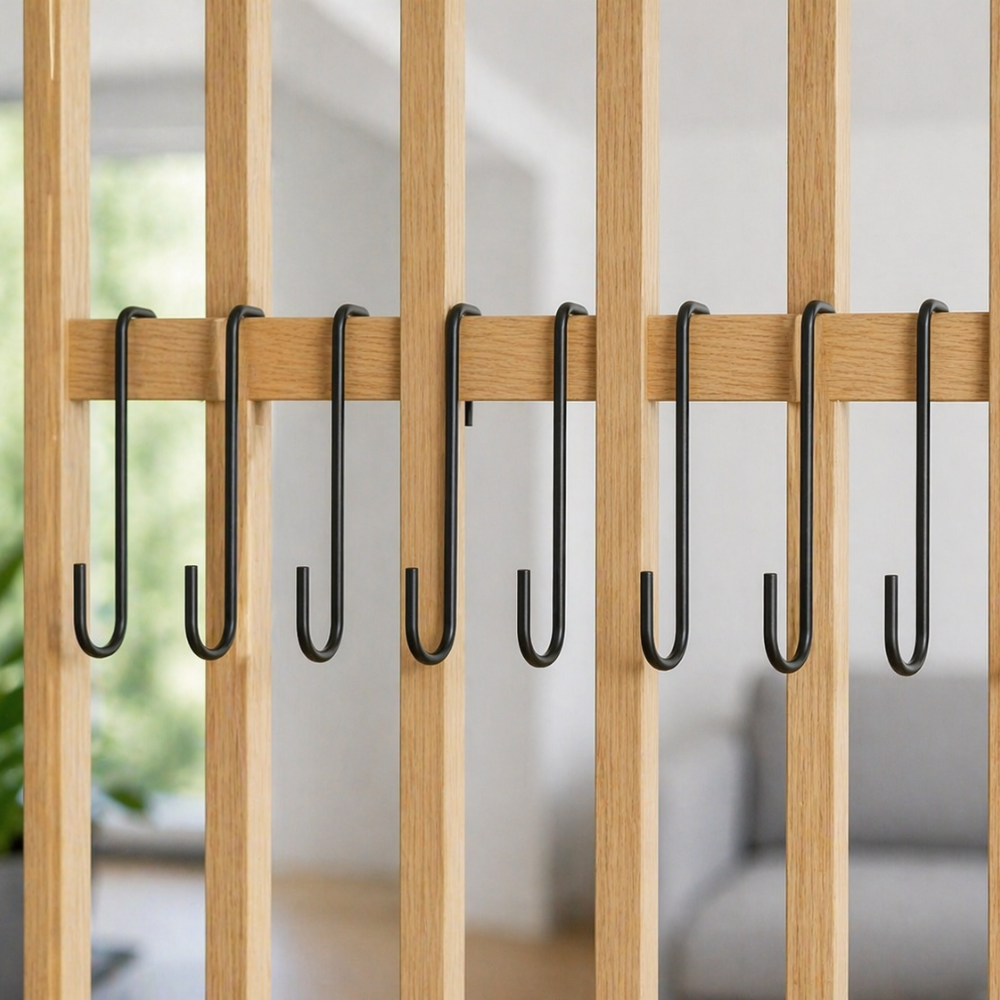 Multi Purpose Curved Wall Hook Rust Resistant Iron For Outdoor Hanging