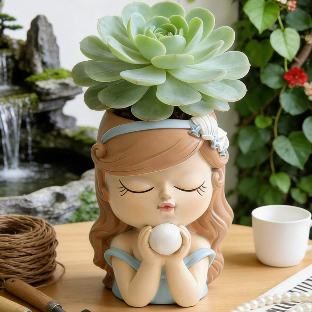 Cartoon Character Shaped Abs Plant Pot For Indoor Succulents And Cacti Display