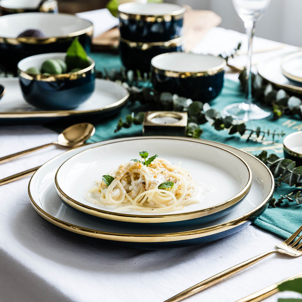 Blue & Gold Ceramic Dinnerware - Grafton Collection