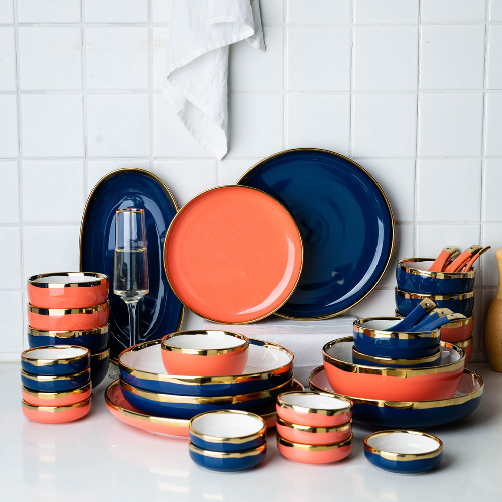 21 Piece Ceramic Dinnerware Set - Grafton Collection