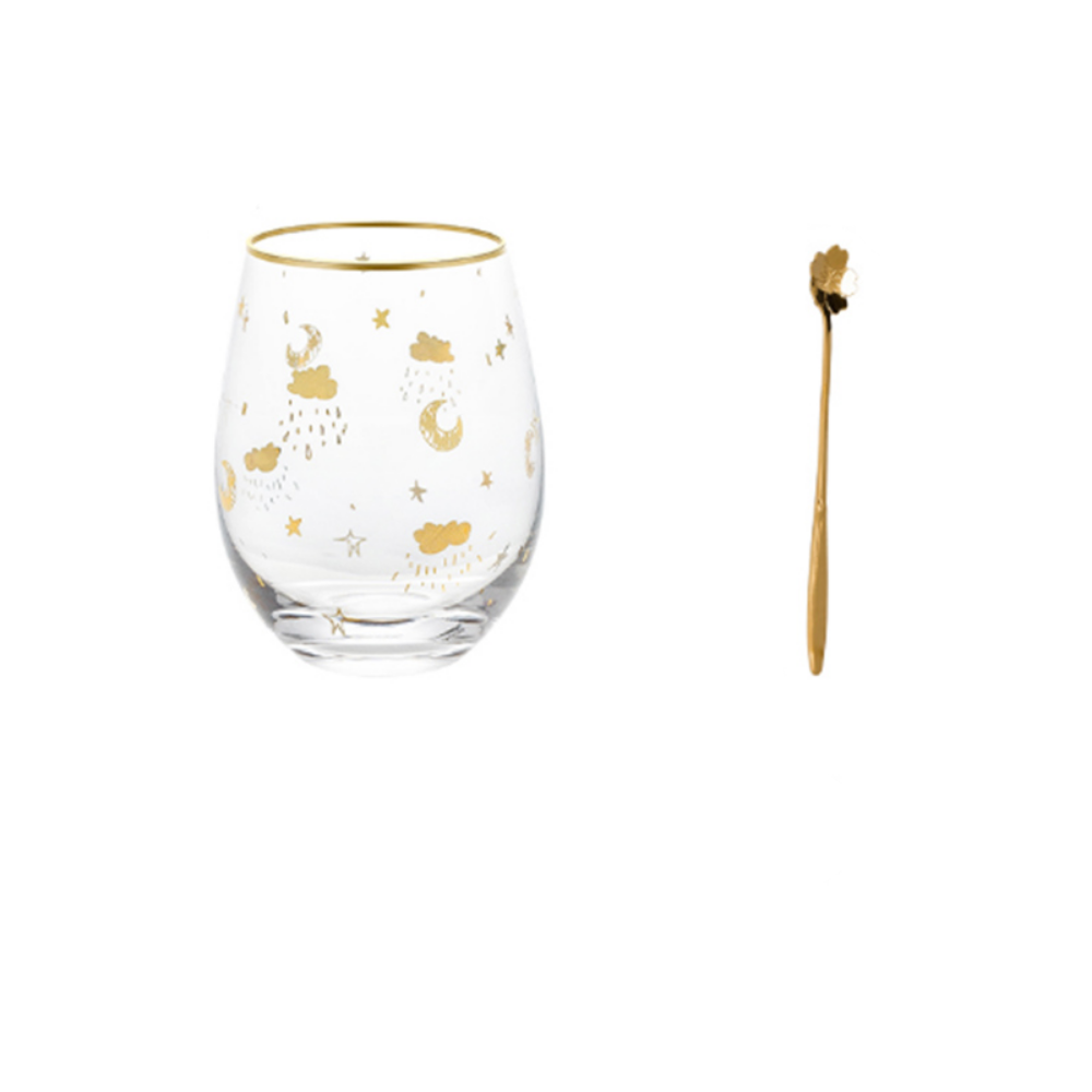 Gold Accents Glass Cups - Grafton Collection