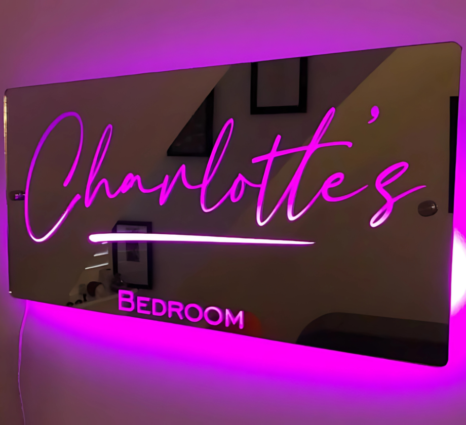 Personalized Name Mirror With Light Up Design