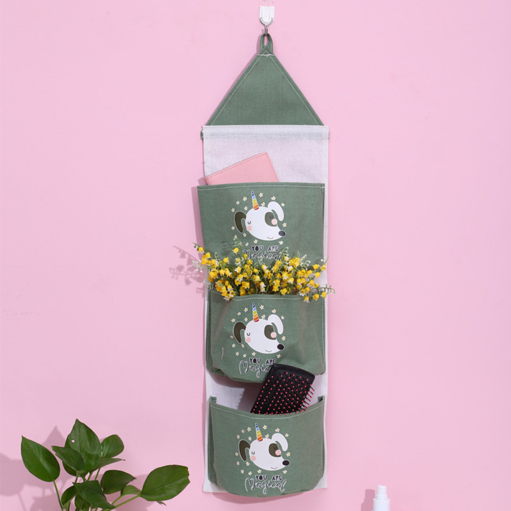 Waterproof Cotton & Linen 3 Pocket Hanging Storage Organizer - Grafton Collection