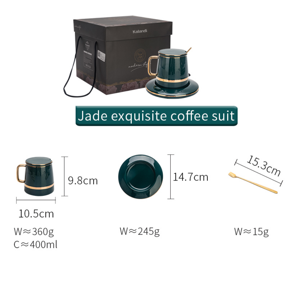 European Classic Coffee Cup And Saucer with Handle - Grafton Collection