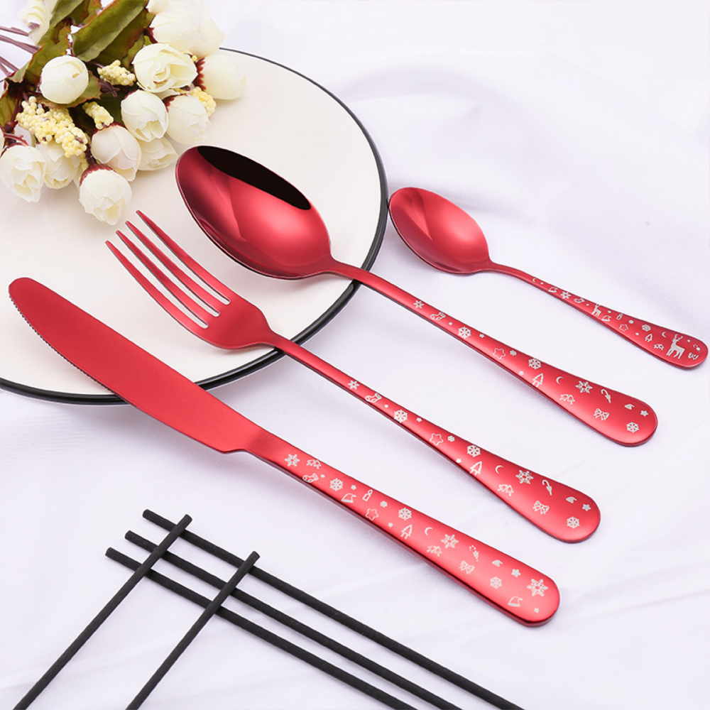 Stainless Steel Christmas Cutlery Set - Grafton Collection