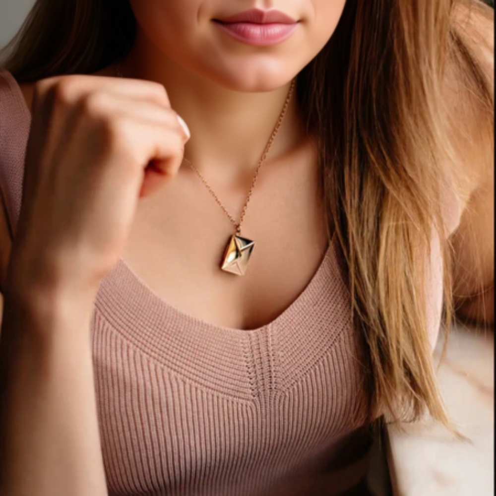 Personalized Envelope Pendant Necklace