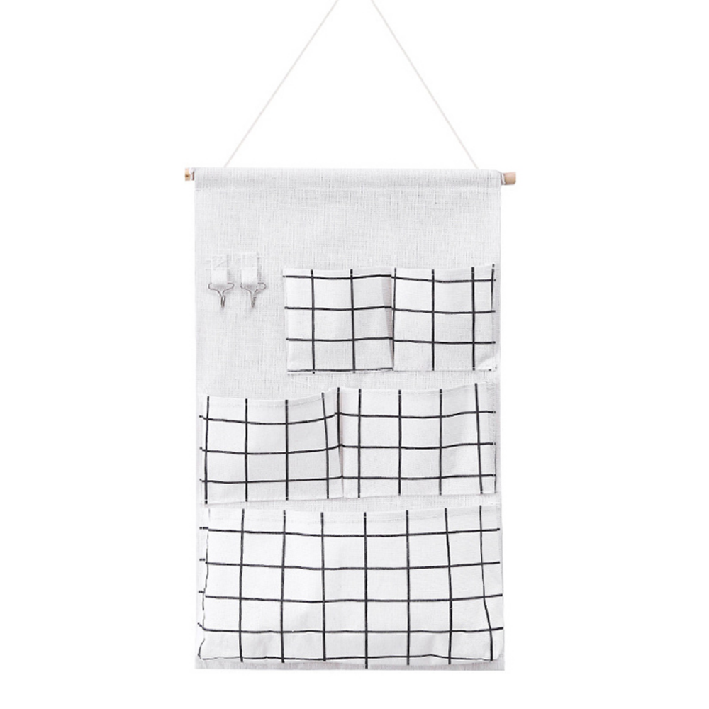 Five Pocket Cotton & Linen Hanging Storage Bag - Grafton Collection
