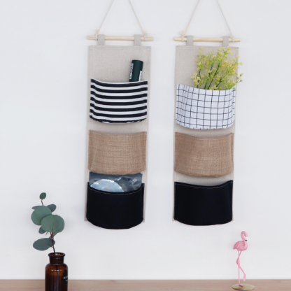 6 Pockets Linen & Cloth Hanging Storage Bag - Grafton Collection