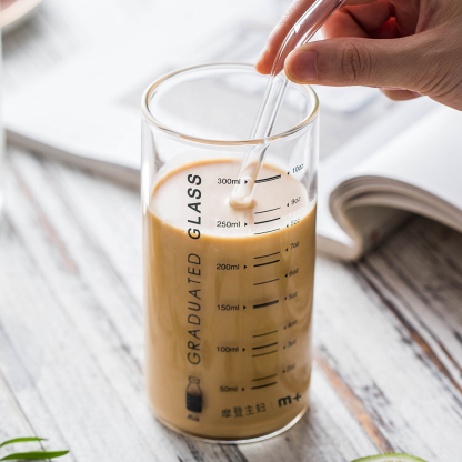 Measuring Cup Glass With Straw - Grafton Collection