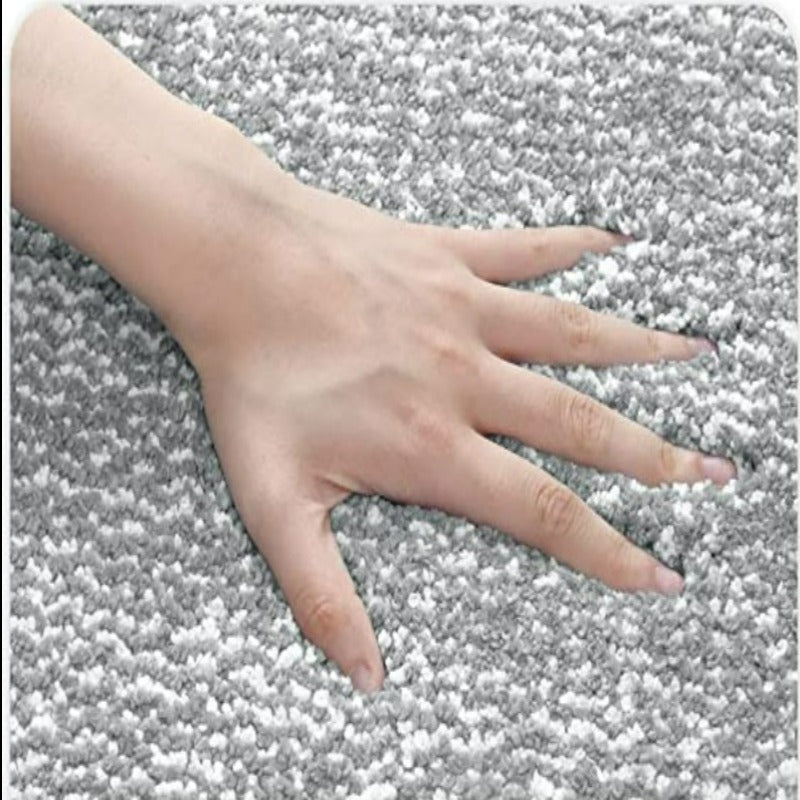 Gray Non Slip Bath Mat-Soft and Water Absorbent Rug, Machine Washable Plush Mat for Bathroom, Laundry Room and Living Room - Grafton Collection