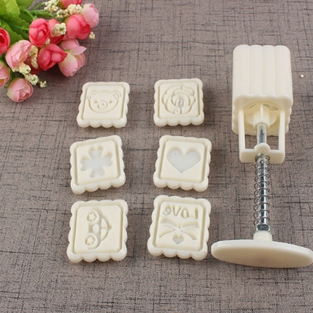Pure Square Moon Cake Mold 6 Patterns - Grafton Collection