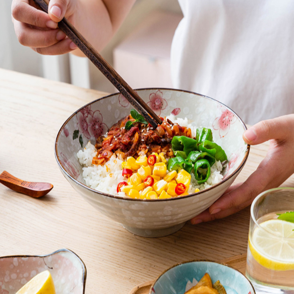 Japanese Style Floral Noodle Bowl - Grafton Collection