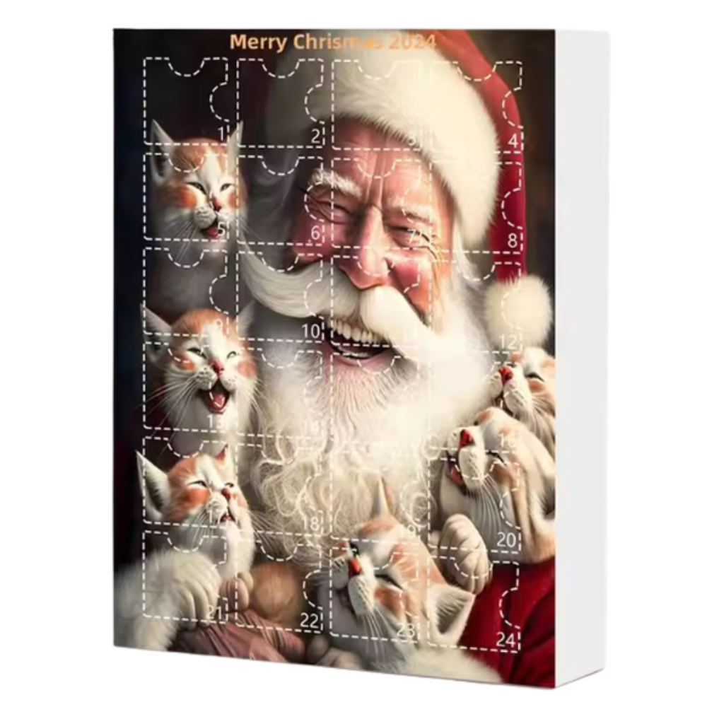 2D Acrylic Cat Advent Calendar with 24 Day Christmas Kitten Surprises