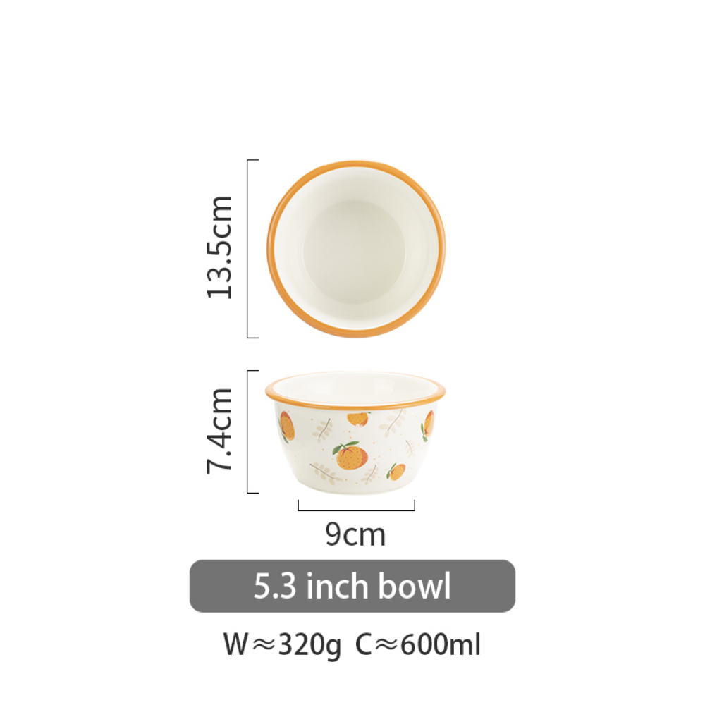 Cute Porcelain Orange Fruit Plate Dish Set - Grafton Collection