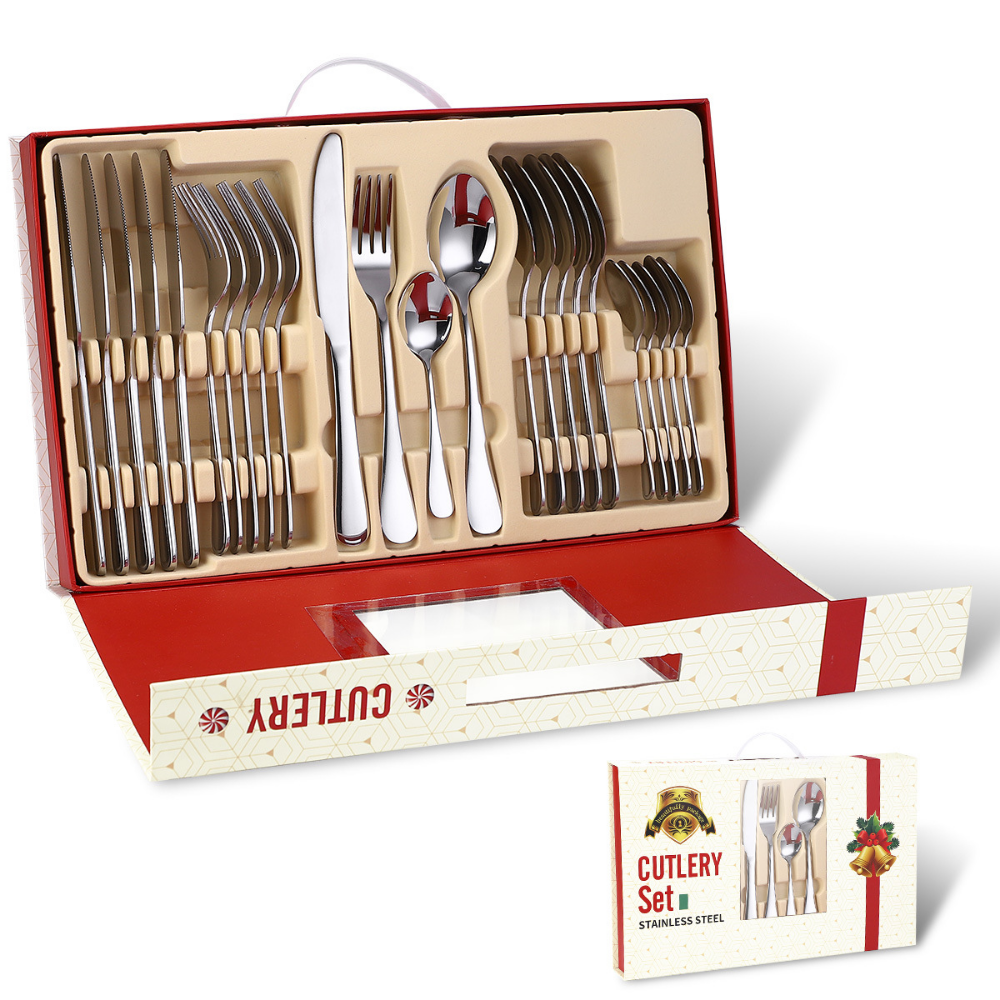 Stainless Steel Cutlery Sets - 24 Pieces - Grafton Collection