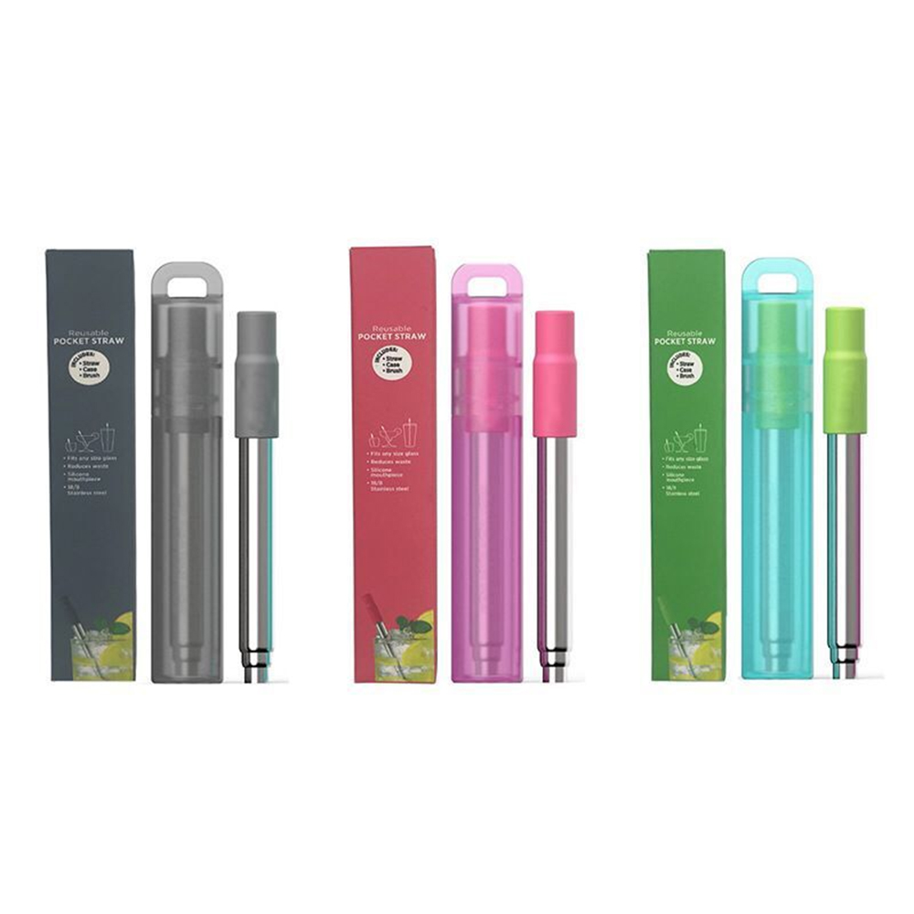 Collapsible Metal Straws + Cleaning Brush And Case - Grafton Collection