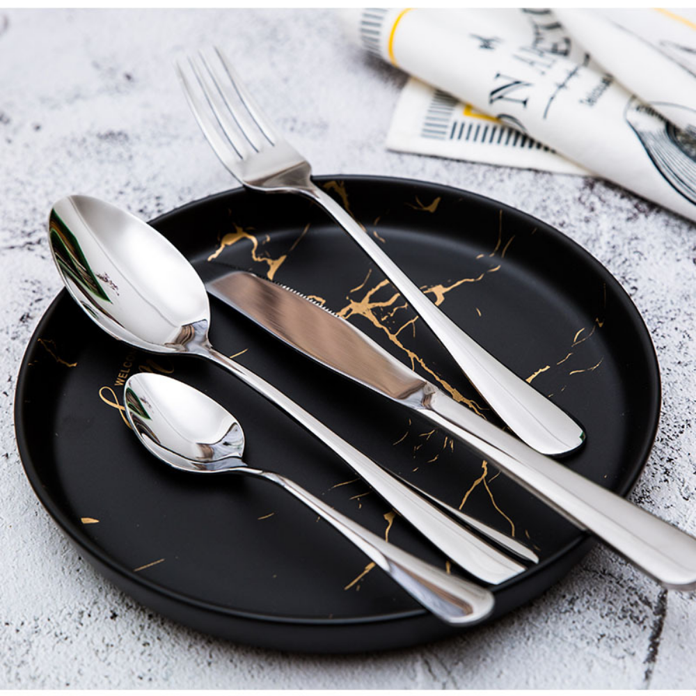 Stainless Steel Flatware Set - 16 Pieces - Grafton Collection