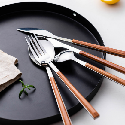 Stainless Steel Cutlery With Wooden Handles - Grafton Collection