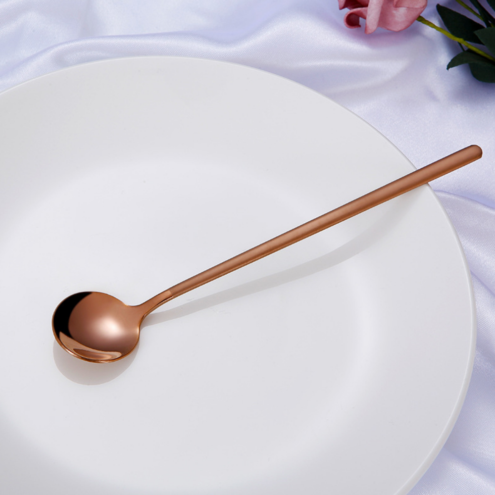 Shiny Colorful Stainless Steel Small & Round Coffee Spoon - Grafton Collection