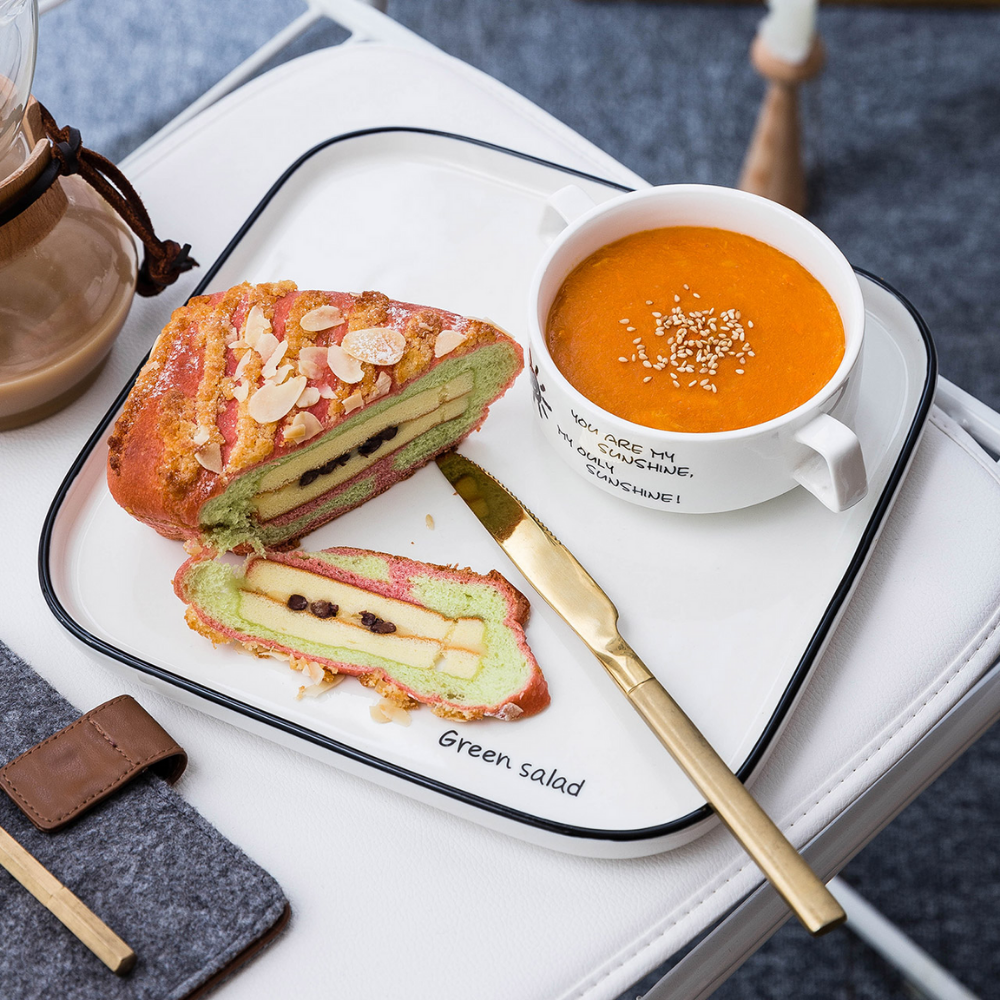 Black Border Ceramic Plates - Grafton Collection