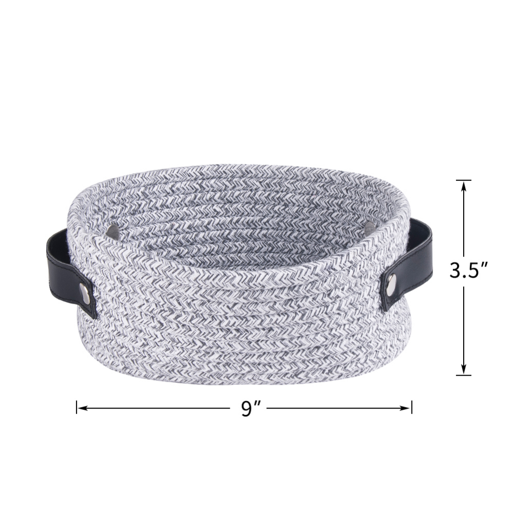 Eco-Friendly Cotton & Linen Woven Rope Storage Basket With Handles - Grafton Collection