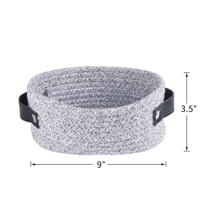 Eco-Friendly Cotton & Linen Woven Rope Storage Basket With Handles - Grafton Collection