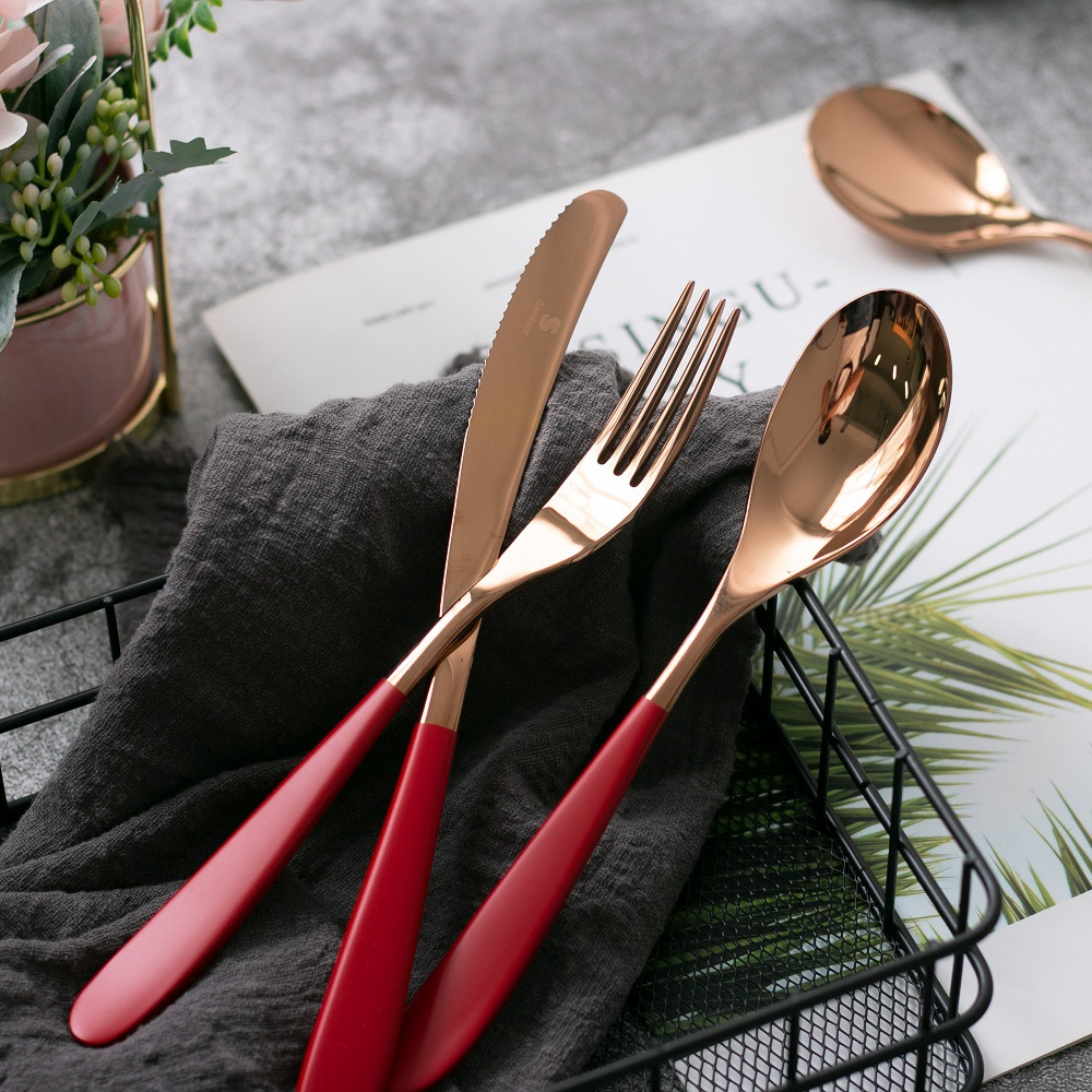 Red Stainless Steel Cutlery Set - Grafton Collection