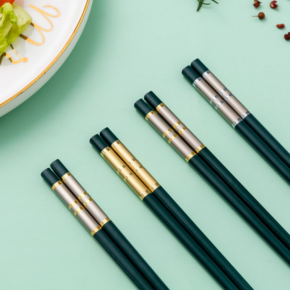 Chopsticks Anti Skid Scald Dark Green Chopsticks Set - Grafton Collection