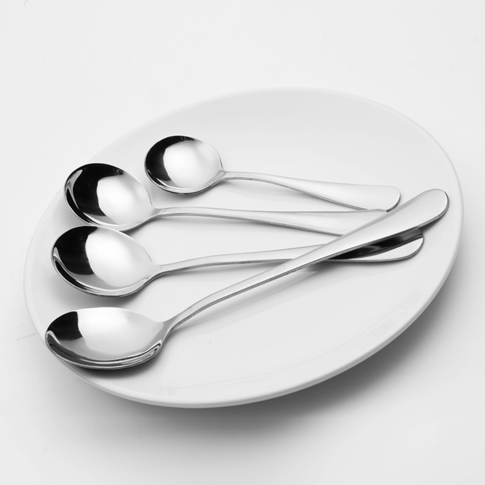 Stainless Steel Rounded Spoons - 4 Pieces - Grafton Collection