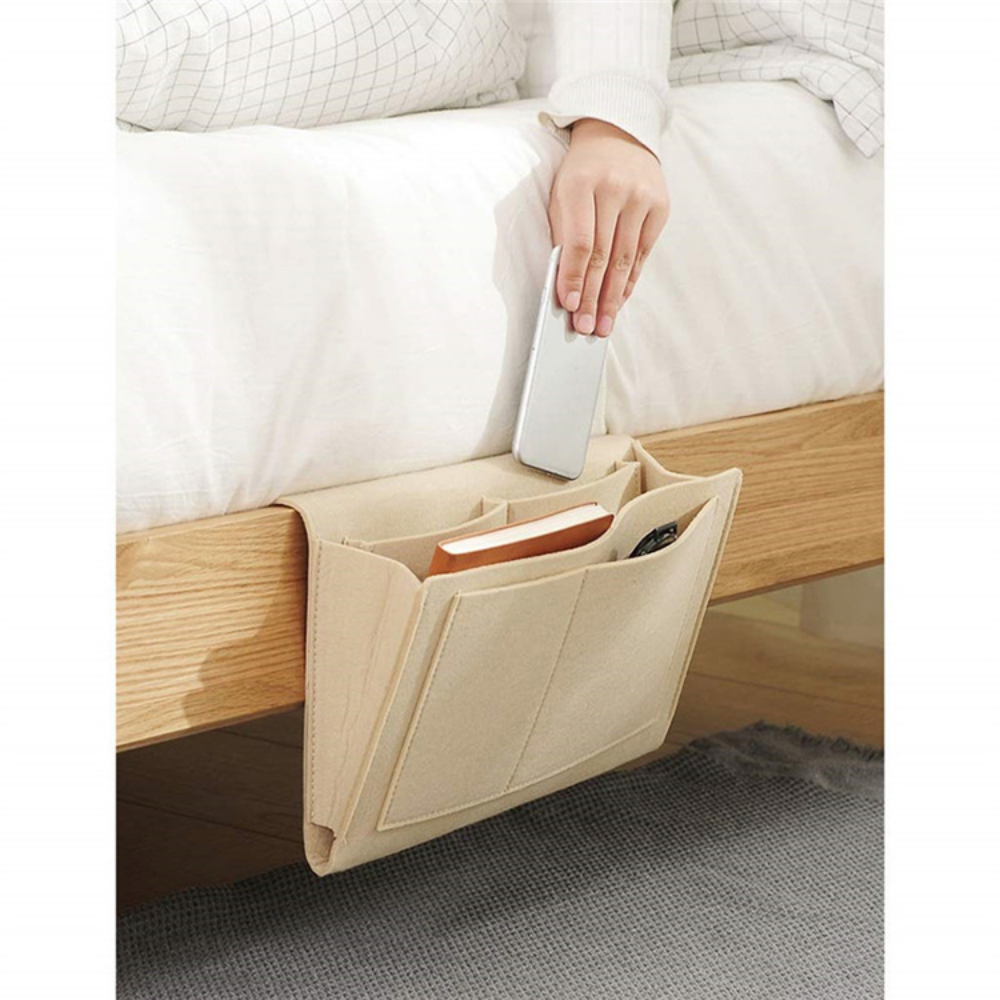 Beige Bedside & Sofa Felt Storage Bag - Grafton Collection